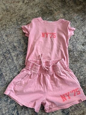 Zara Pink 'NY 75' Kids Matching Set